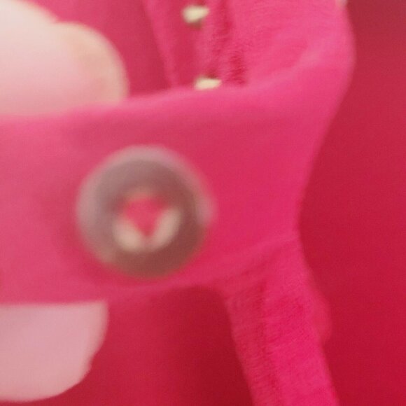 Diane von Furstenberg Deep Red and Gold Silk Keyhole Long Sleeve Blouse Size 0 - Picture 10 of 10